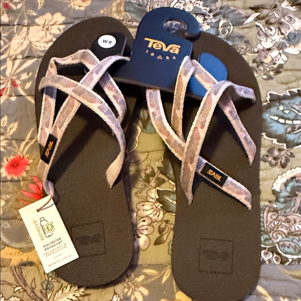 Teva Brown Sandals with Patterned Straps